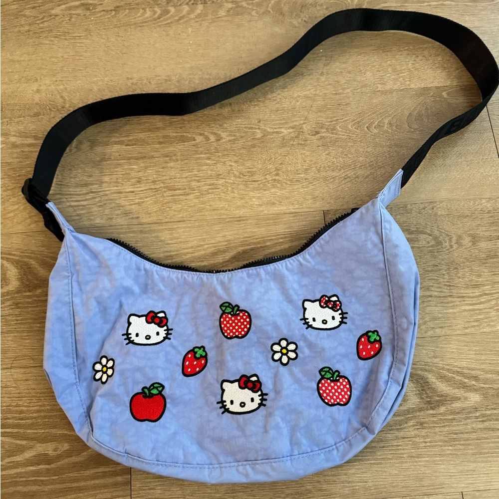Rare Baggu Hello Kitty Embroidered Medium Crescent
